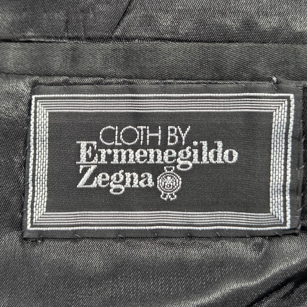 Ermenegildo Zegna Double Breasted Gray Striped Wool Blazer Jacket US 44R Vintage - Picture 7 of 8